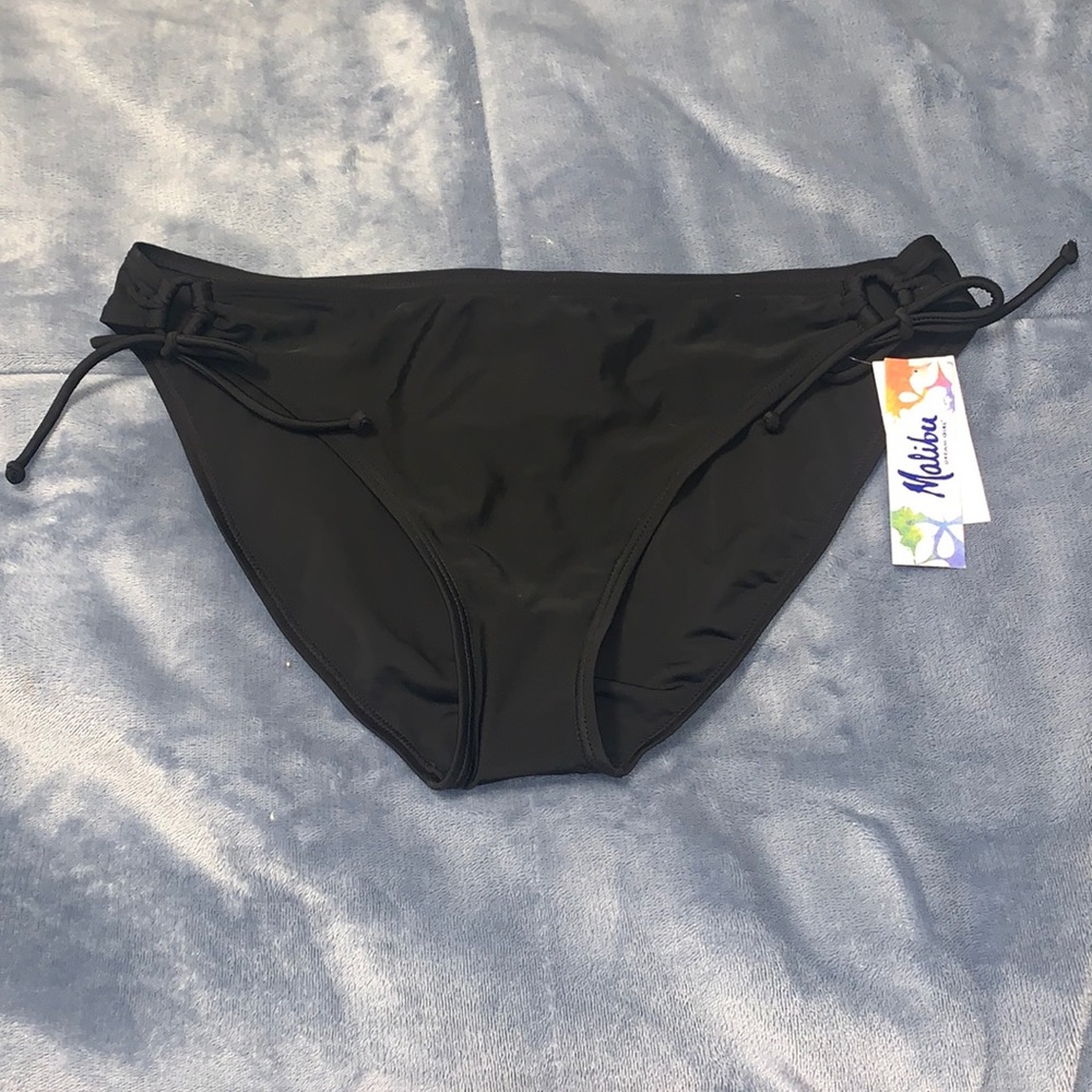 black tie-up bikini bottoms